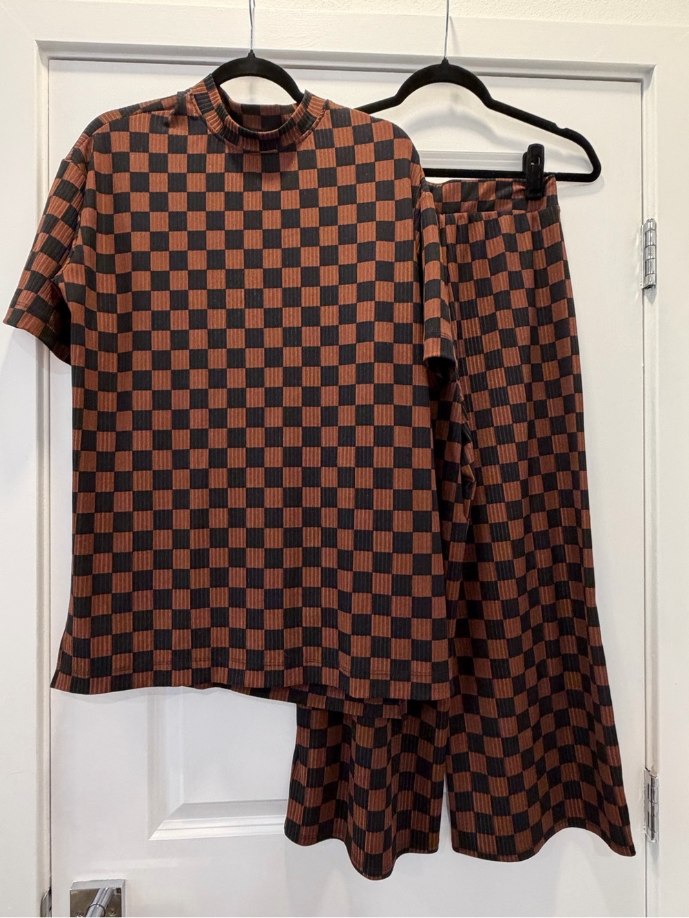 Dressed in LALA Black & Rust Checkerboard Set